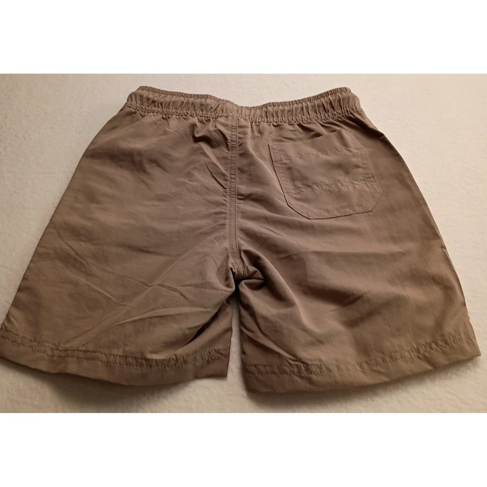 Quick Dry Performance Shorts Men's Tan Khaki Elastic Waist Drawstring Active NWT